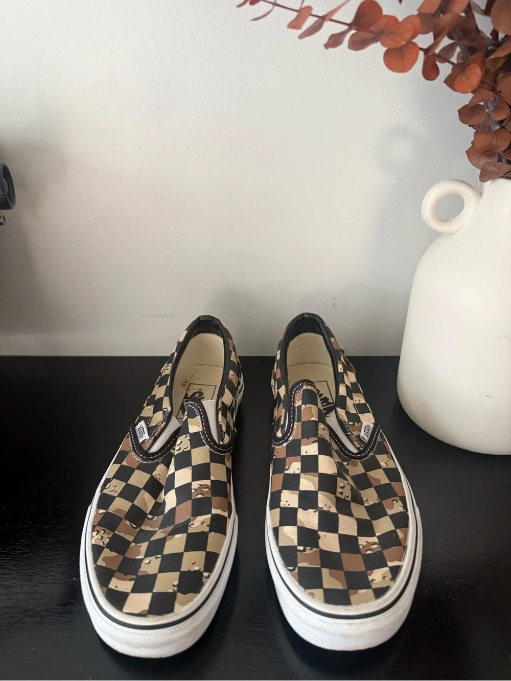 Camo Vans Checkerboard Slip-On Size 8